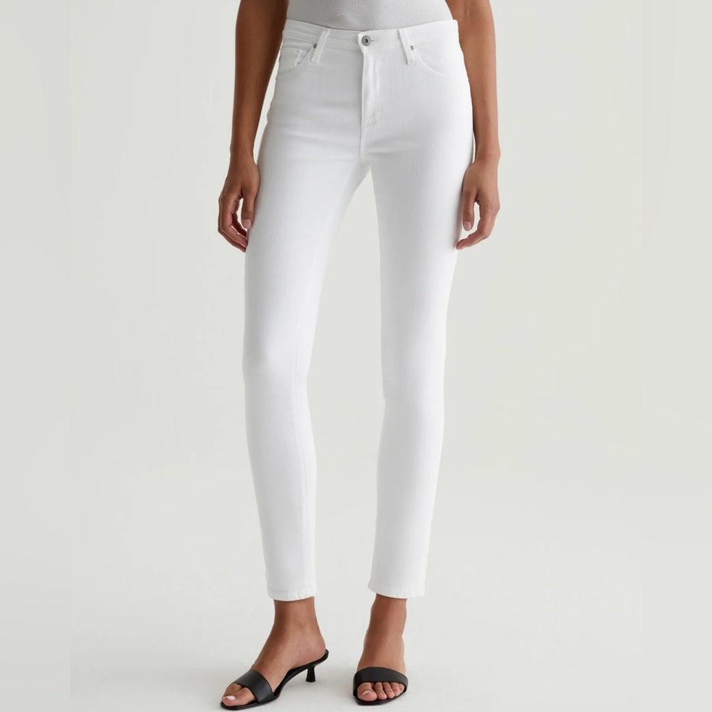 AG Adriano Goldschmied White Prima Mid-Rise Cigarette Skinny Jeans Size 26R
